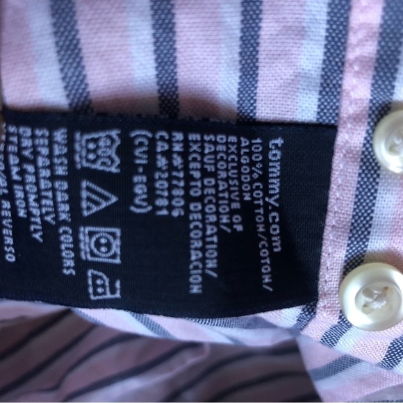 Tommy Hilfiger Striped Cotton Oxford Coastal Button Down Shirt Medium - Picture 8 of 9